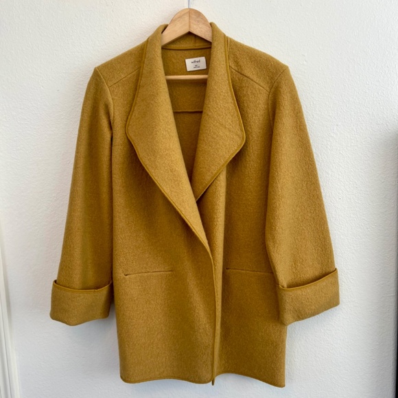 ARITZIA Wilfred Wool Open Front Coat in Gold - Picture 4 of 11